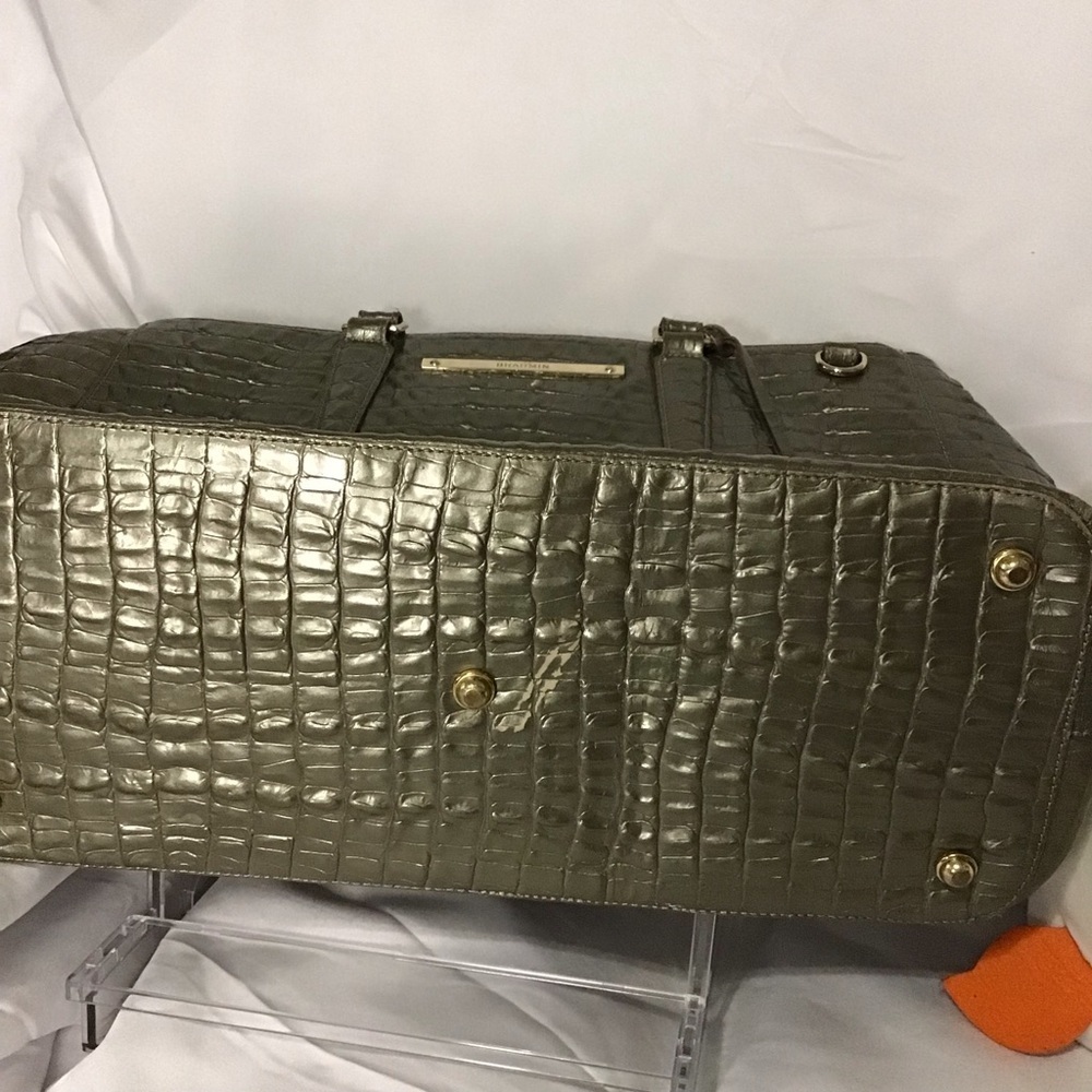 Brahmin Metallic Crocodile-Embossed Satchel - Picture 2 of 6